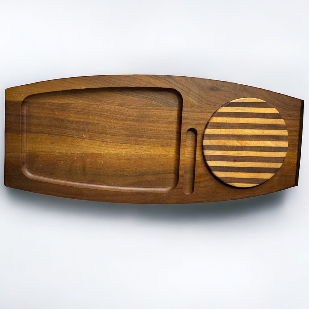 Vintage Black Walnut Cheese Meat board by Kustom Kraft 16” x 7”